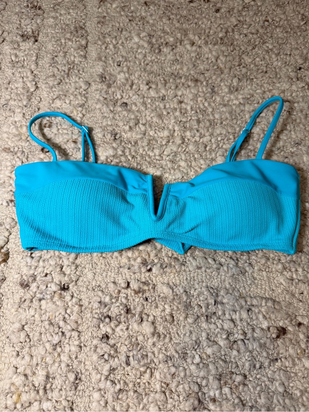Sanctuary Bright Turquoise Bandeau Bikini Top with Straps